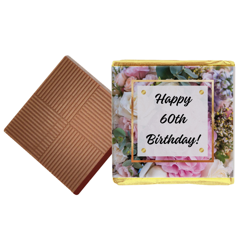 Floral Theme 60th Birthday Chocolates