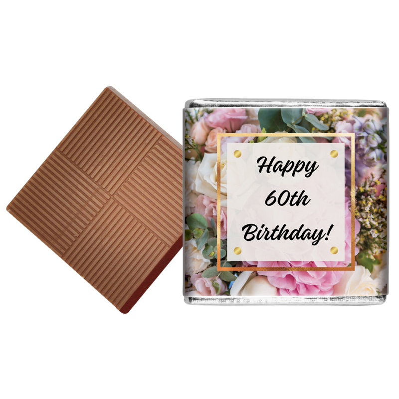 Floral Theme 60th Birthday Chocolates