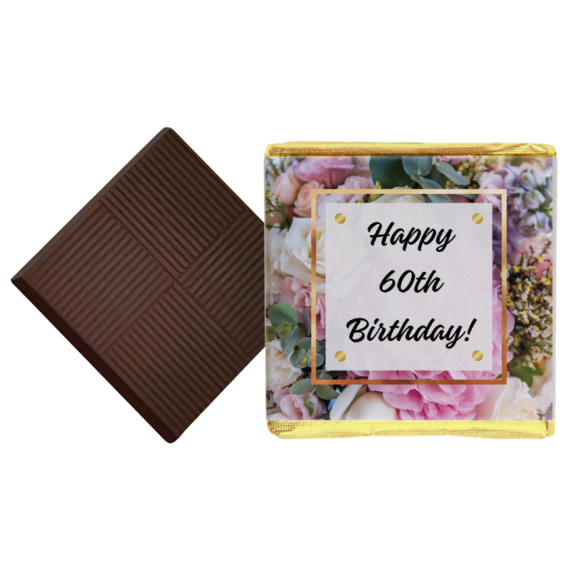 Floral Theme 60th Birthday Chocolates