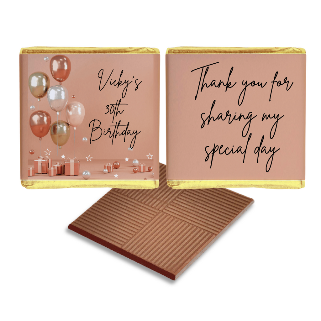 Peach & Rose Gold Design Birthday Party Favours