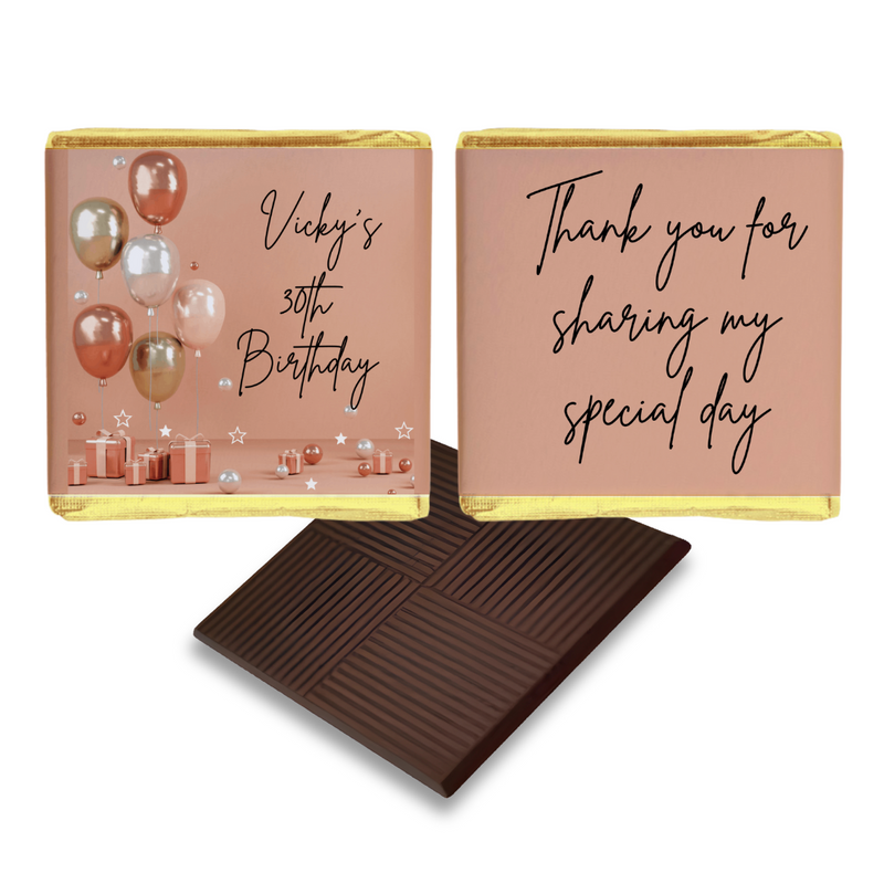 Peach & Rose Gold Design Birthday Party Favours