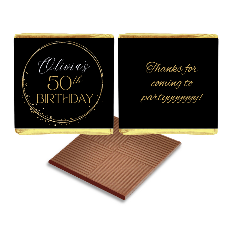 Black and Gold Birthday Party Favours