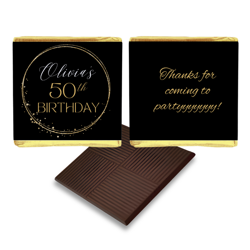 Black and Gold Birthday Party Favours