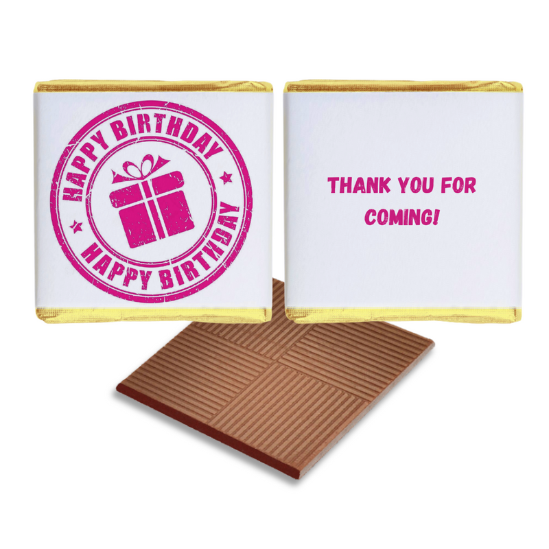 Pink Happy Birthday Stamp Effect Birthday Chocolates