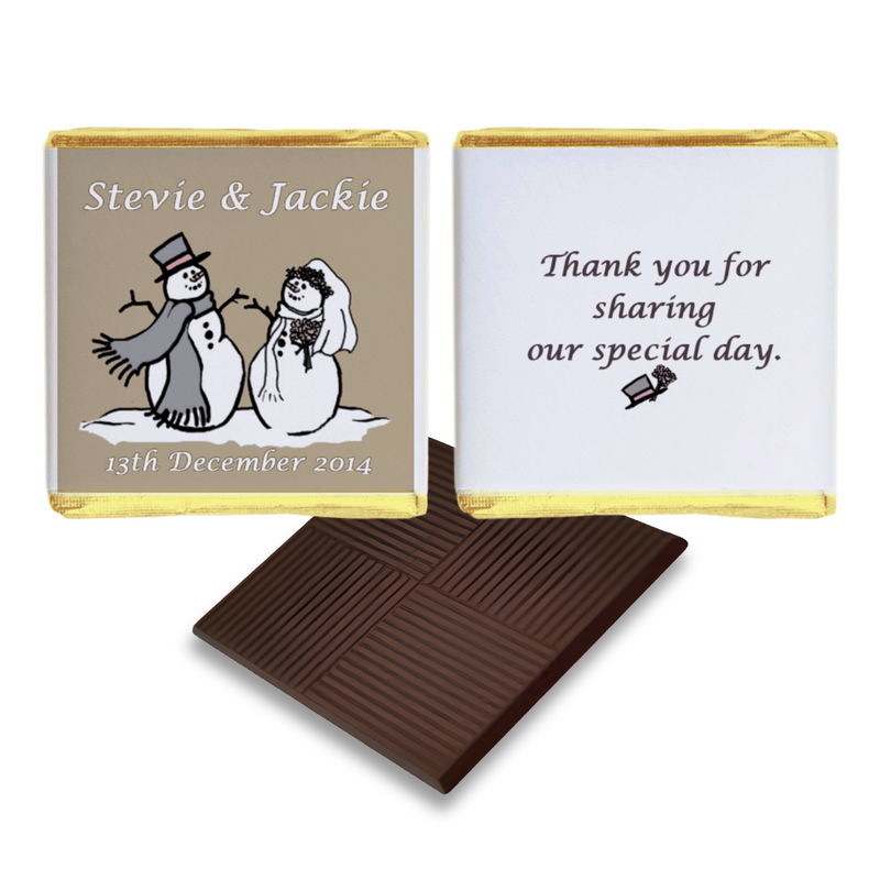 Snowman Bride & Groom Winter Wedding Favours