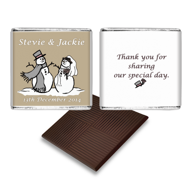 Snowman Bride & Groom Winter Wedding Favours