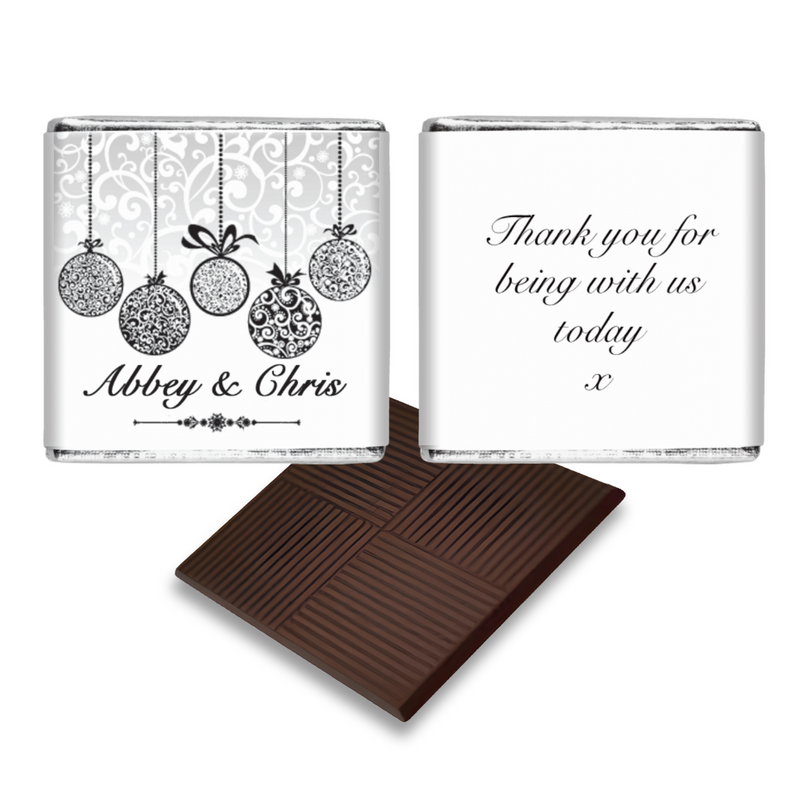 Silver Baubles Christmas Wedding Favour