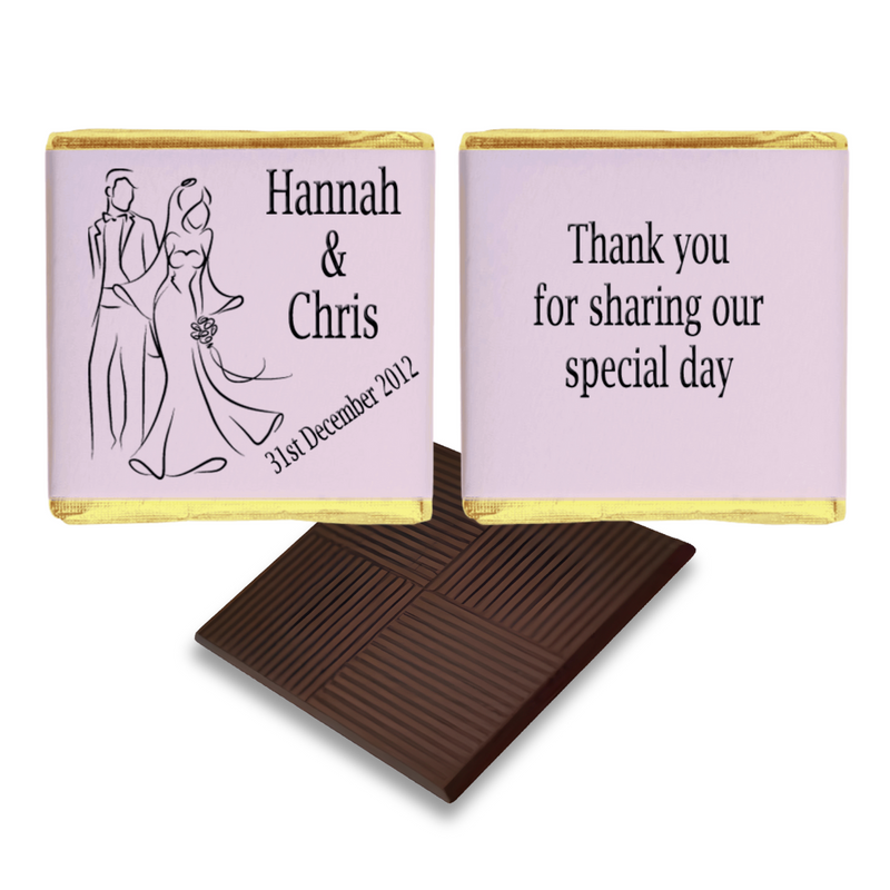 Pink Silhouette Bride and Groom Wedding Favour