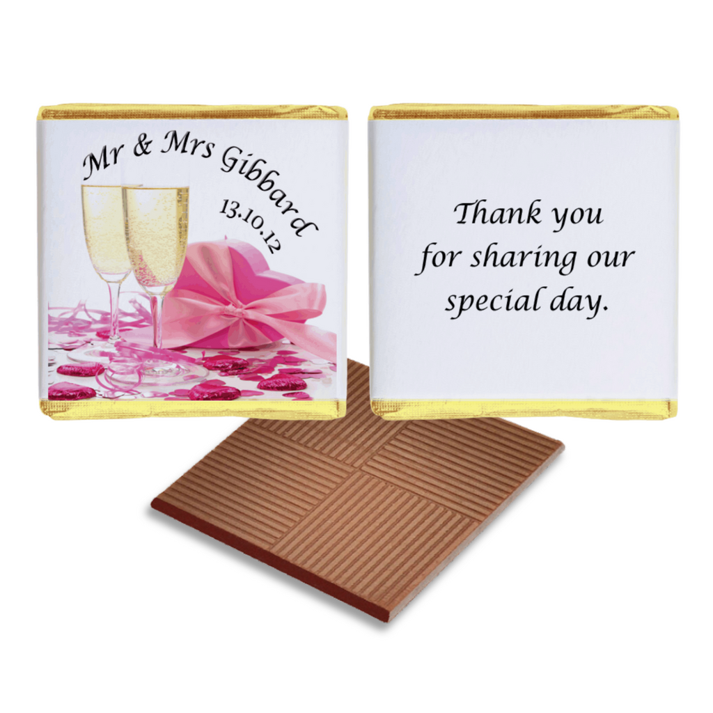 Pink Champagne Glass Wedding or Wedding Anniversary Favours