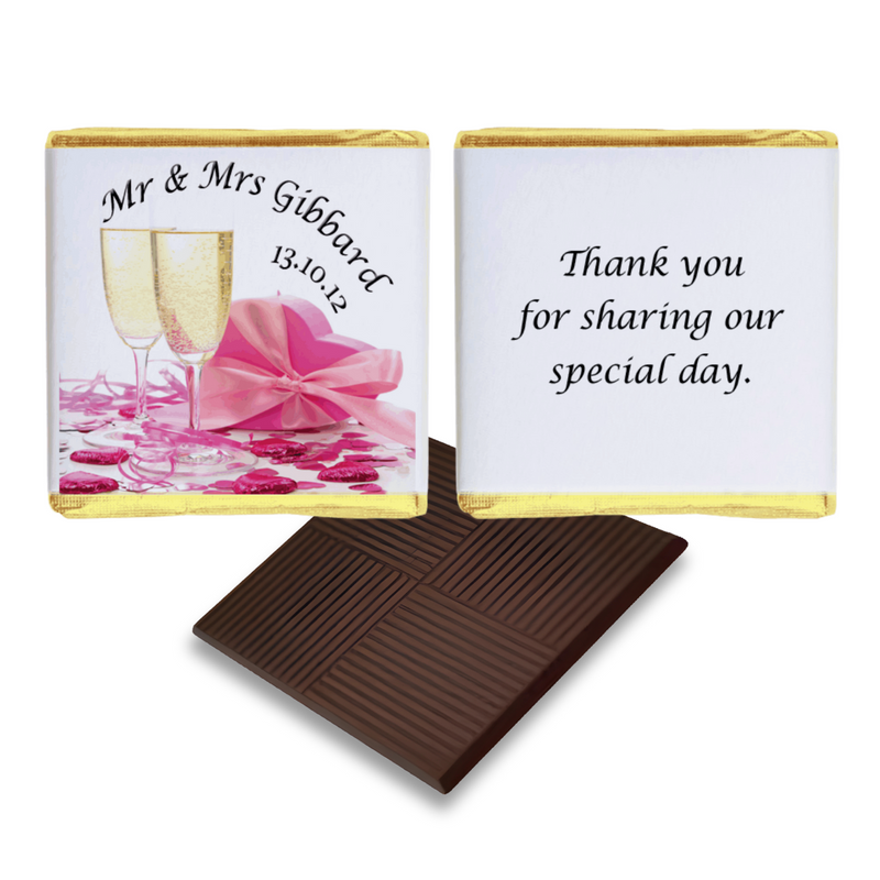 Pink Champagne Glass Wedding or Wedding Anniversary Favours