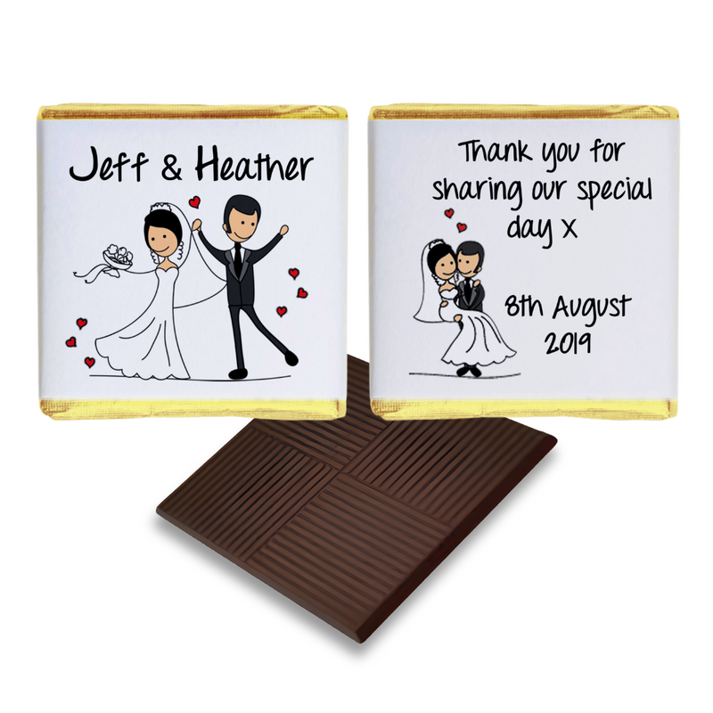 Bride & Groom Personalised Chocolate Wedding Favours