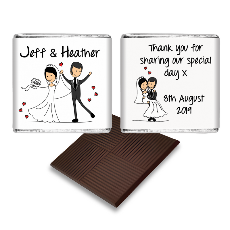 Bride & Groom Personalised Chocolate Wedding Favours