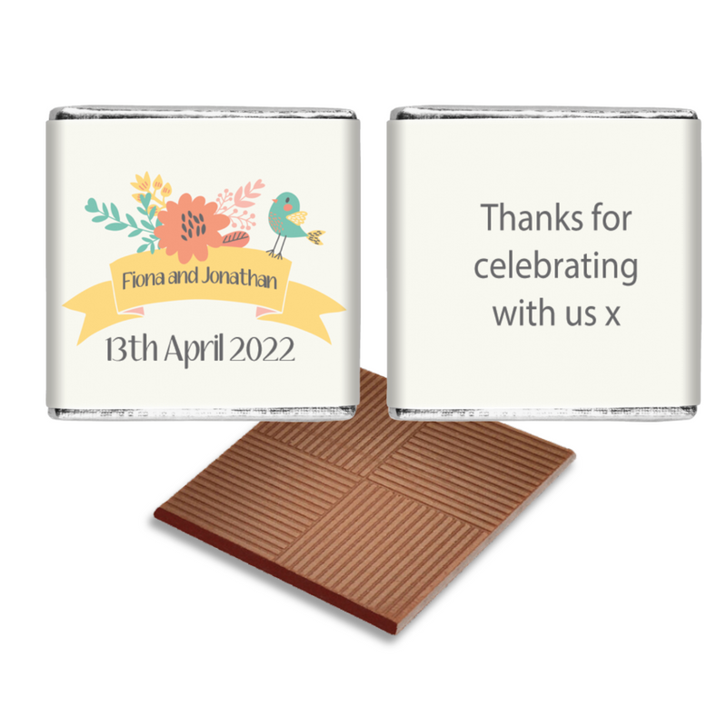 Love Birds Personalised Chocolate Wedding Favours