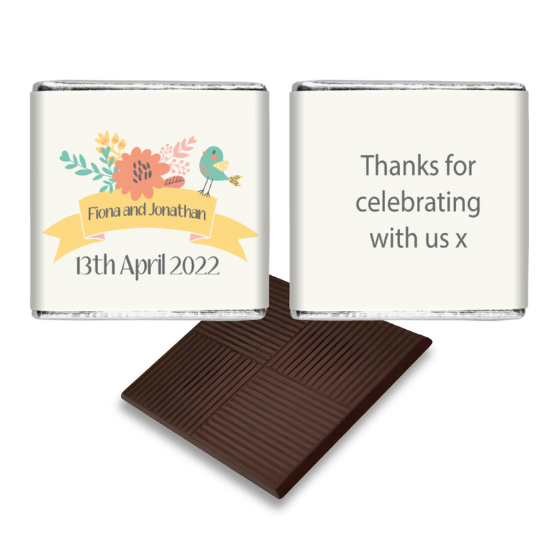Love Birds Personalised Chocolate Wedding Favours
