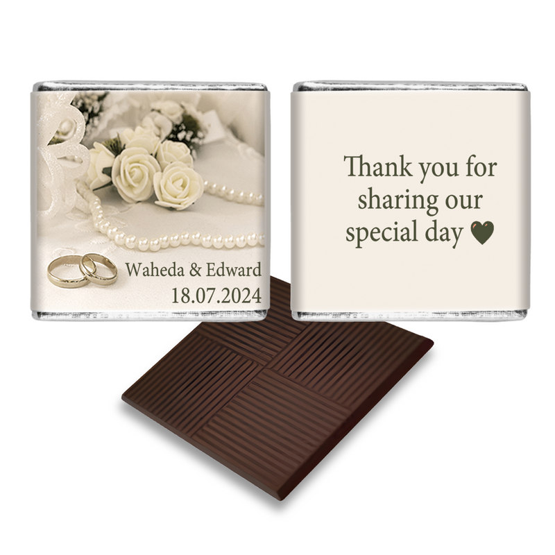 Ring and Pearls Chocolate Wedding Favours