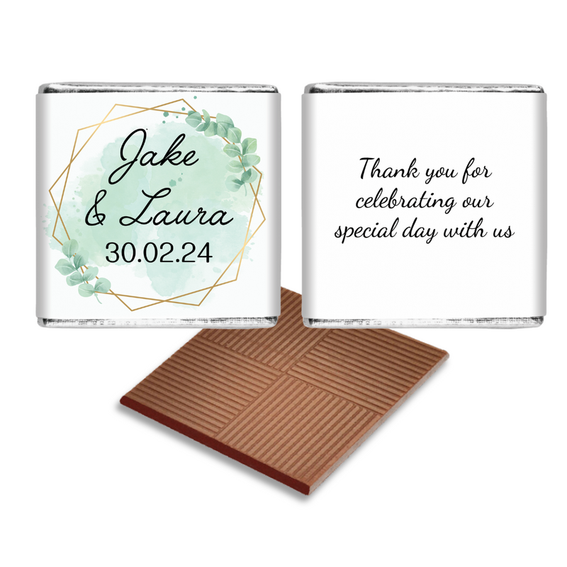 Green Leaves Personalised Wedding Favour