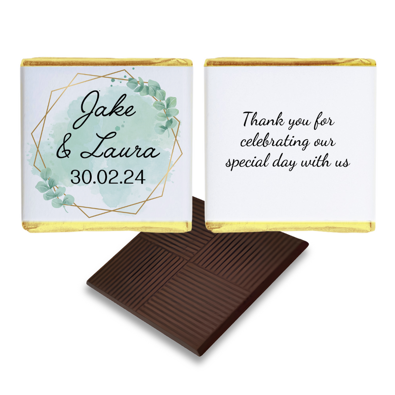 Green Leaves Personalised Wedding Favour