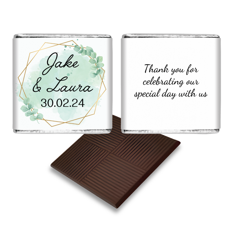 Green Leaves Personalised Wedding Favour