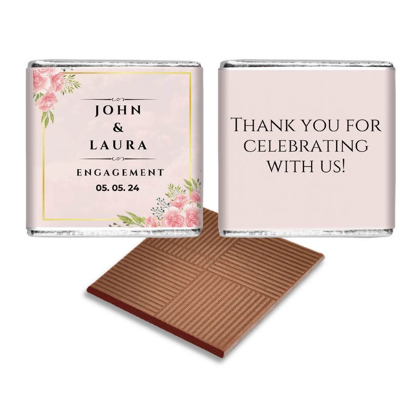 Minimalist Pink Floral Wedding Favour