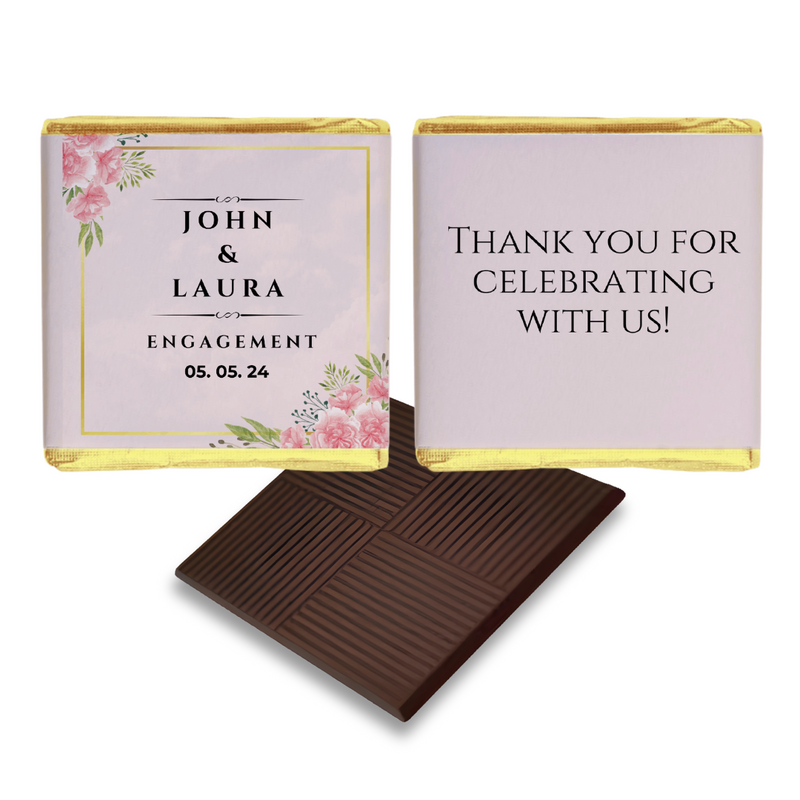 Minimalist Pink Floral Wedding Favour
