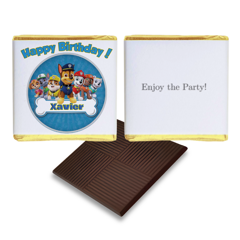 Blue Paw Patrol  Personalised Chocolate Birthday Favours