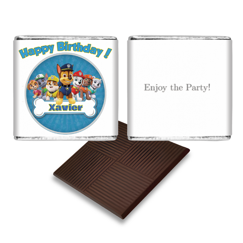 Blue Paw Patrol  Personalised Chocolate Birthday Favours