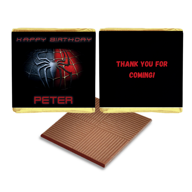 Spiderman Personalised Chocolate Birthday Favours