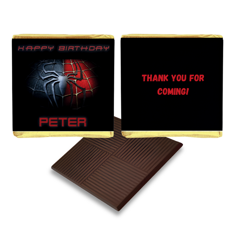 Spiderman Personalised Chocolate Birthday Favours