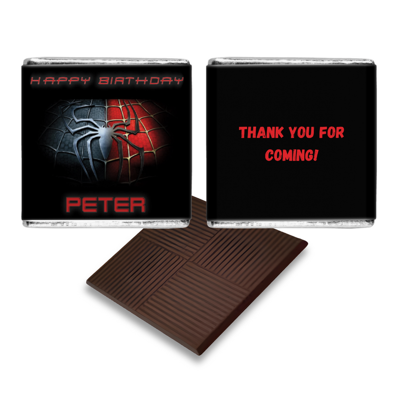 Spiderman Personalised Chocolate Birthday Favours