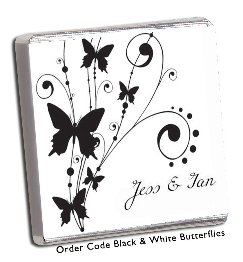 black and white butterfly wedding favour