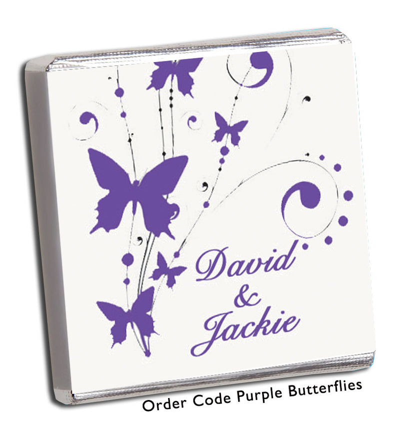 purple butterfly personalised wedding favour 