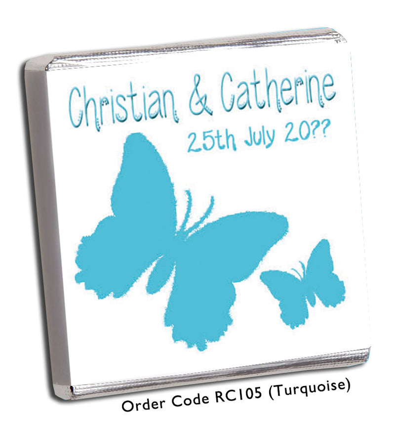 turquoise butterfly wedding favour