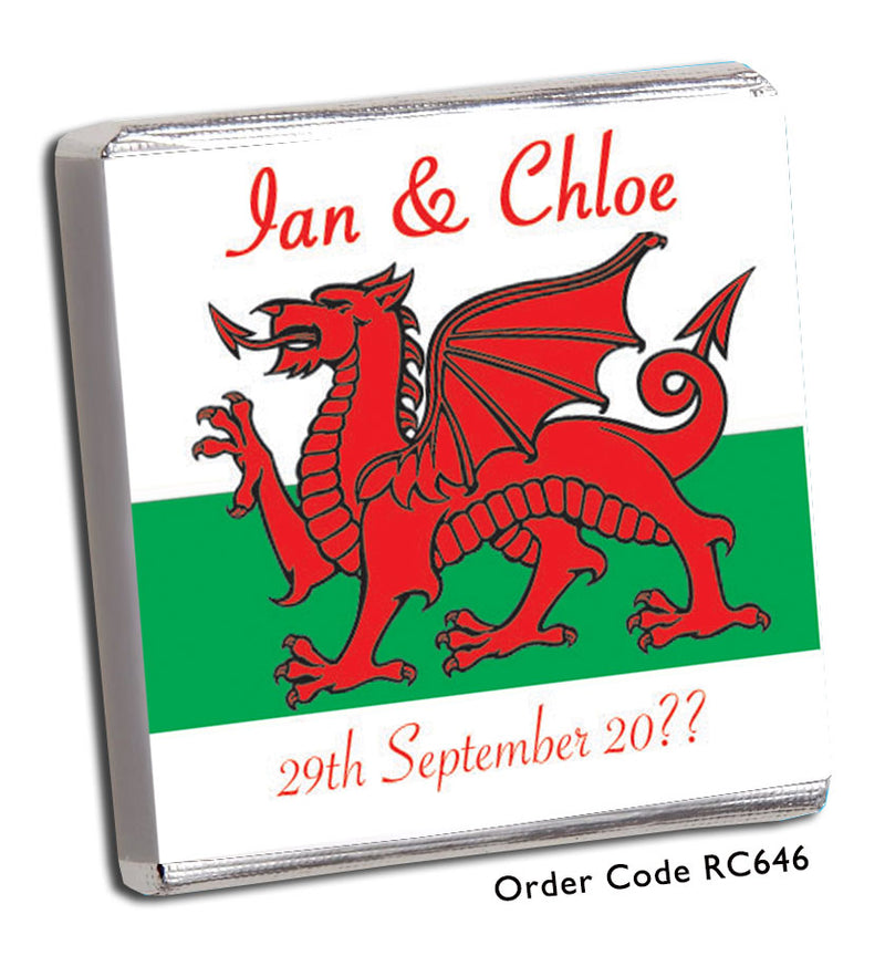 Welsh dragon themed wedding favours