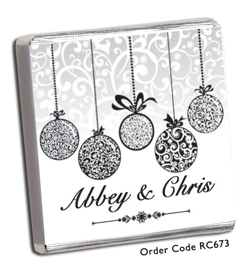 silver baubles christmas wedding favour