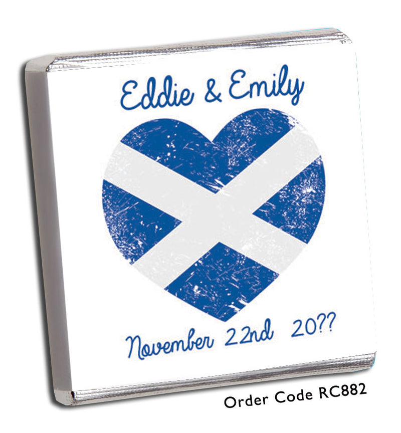 Scottish flag themed wedding favour