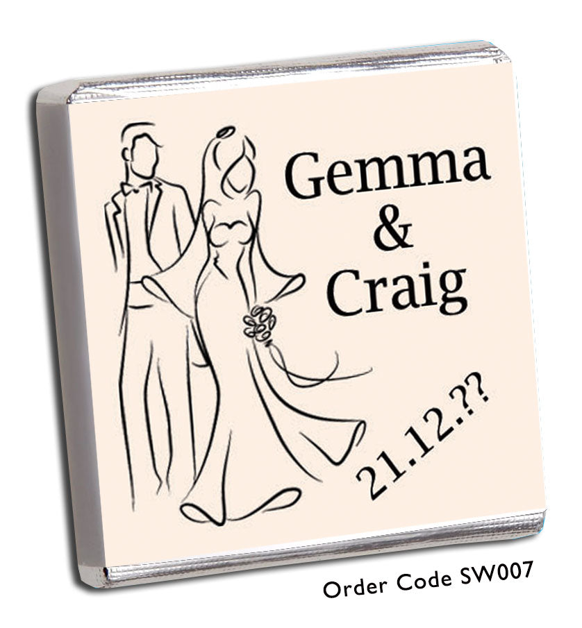 Silhouette Bride and Groom Wedding Favour 