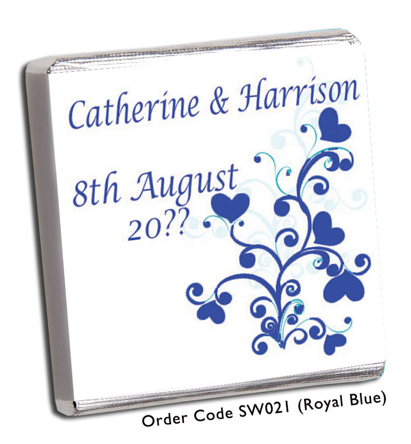 royal blue swirl wedding favour 
