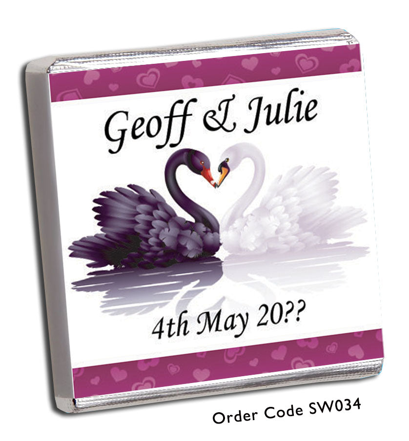 black and white swans wedding favour 