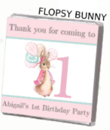 Flopsy Bunny Personalised Chocolate Birthday Favours